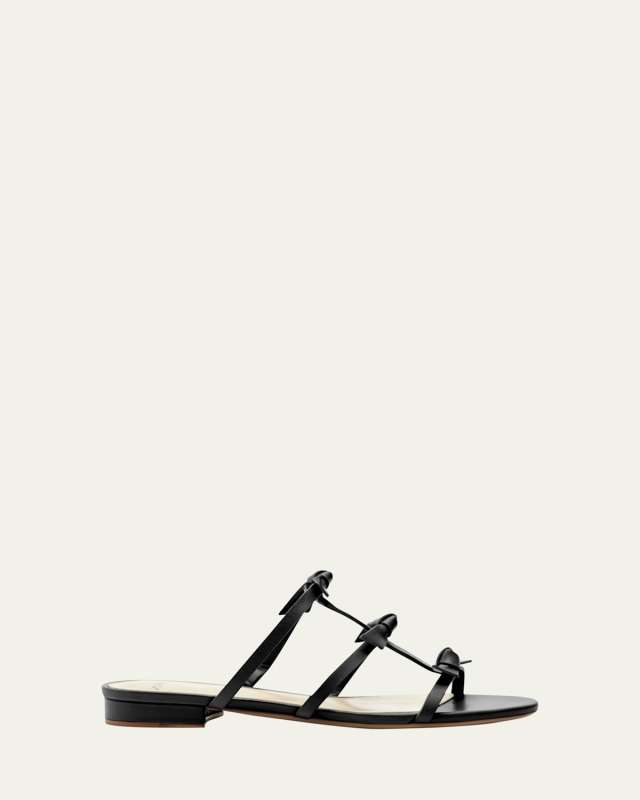 Lolita Knot Leather Flat Sandals